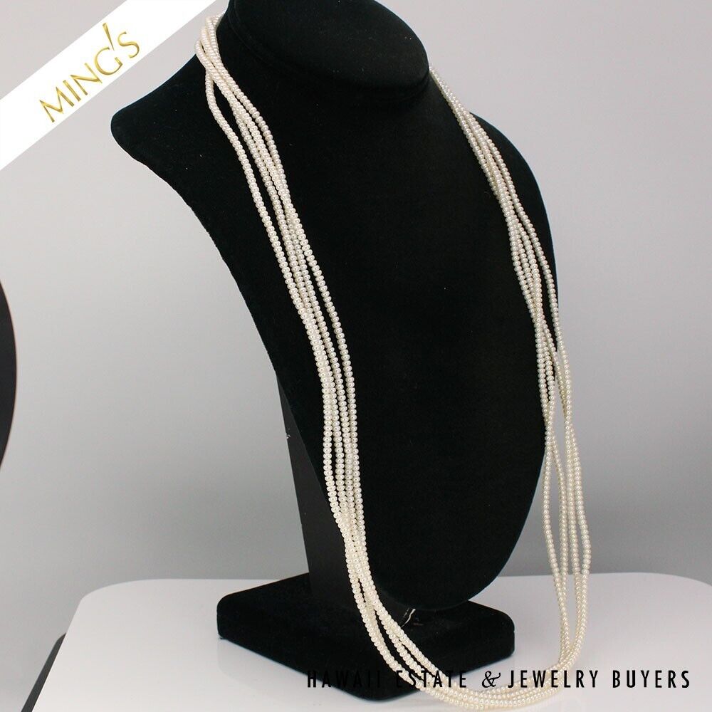 Ming's 4-Strand Freshwater Keishi Pearl 14K White Gold Necklace, 30" - Image 4