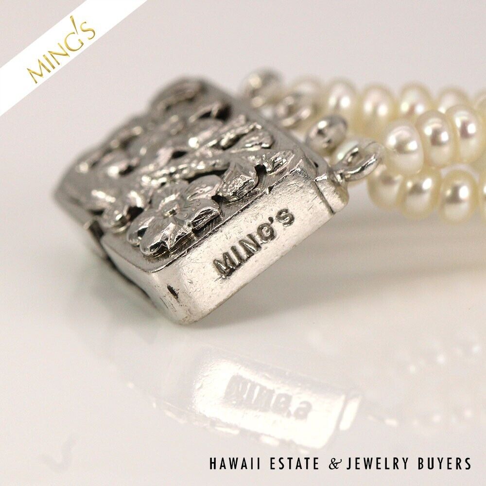 Ming's 4-Strand Freshwater Keishi Pearl 14K White Gold Necklace, 30" - Image 8