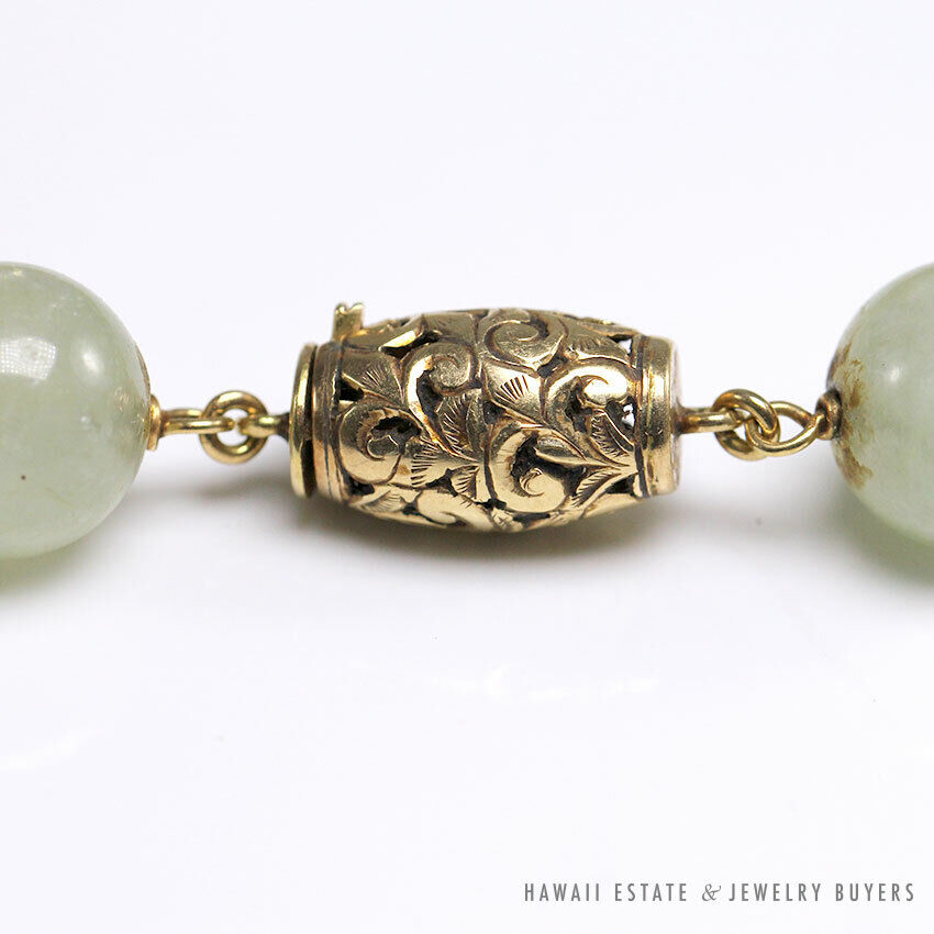 Ming's Hawaii Green Jade & 14K Yellow Gold Pendant Necklace 24 Inch - Image 5