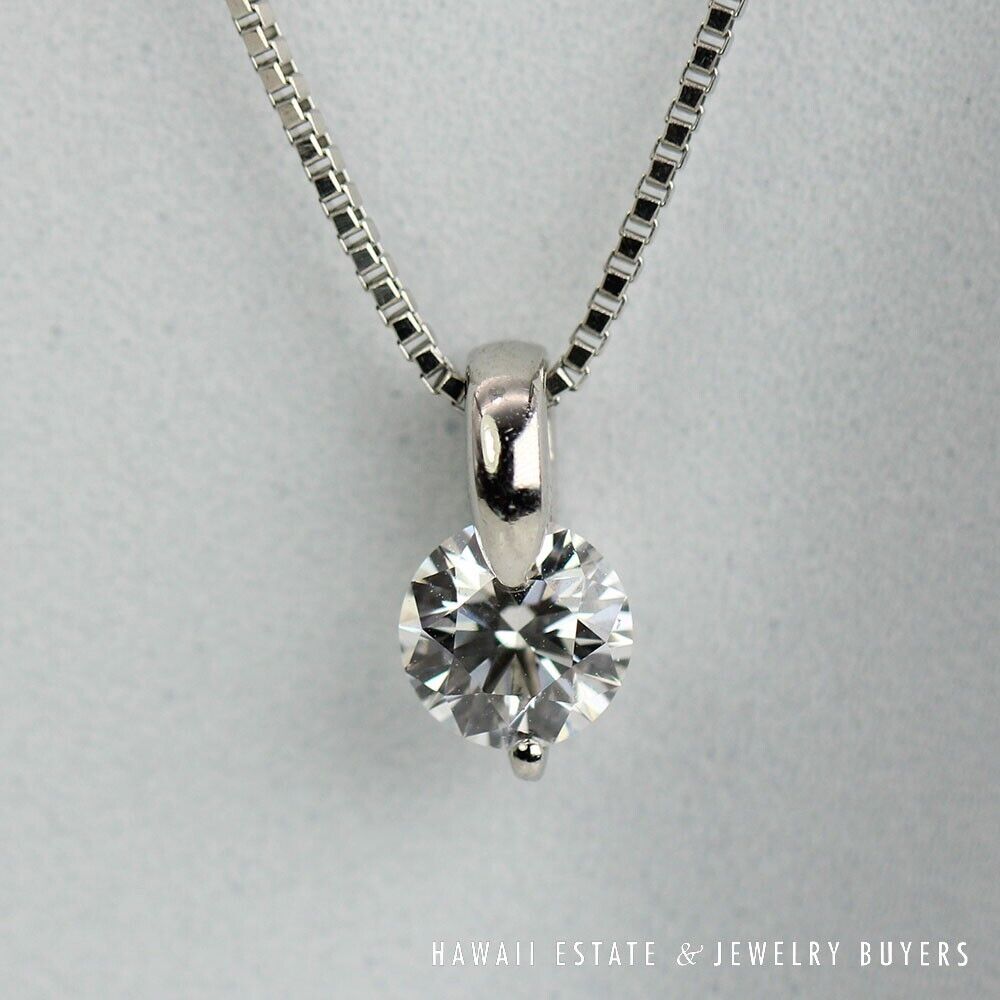 0.48CT Diamond Platinum Pendant 16" Necklace - Image 2