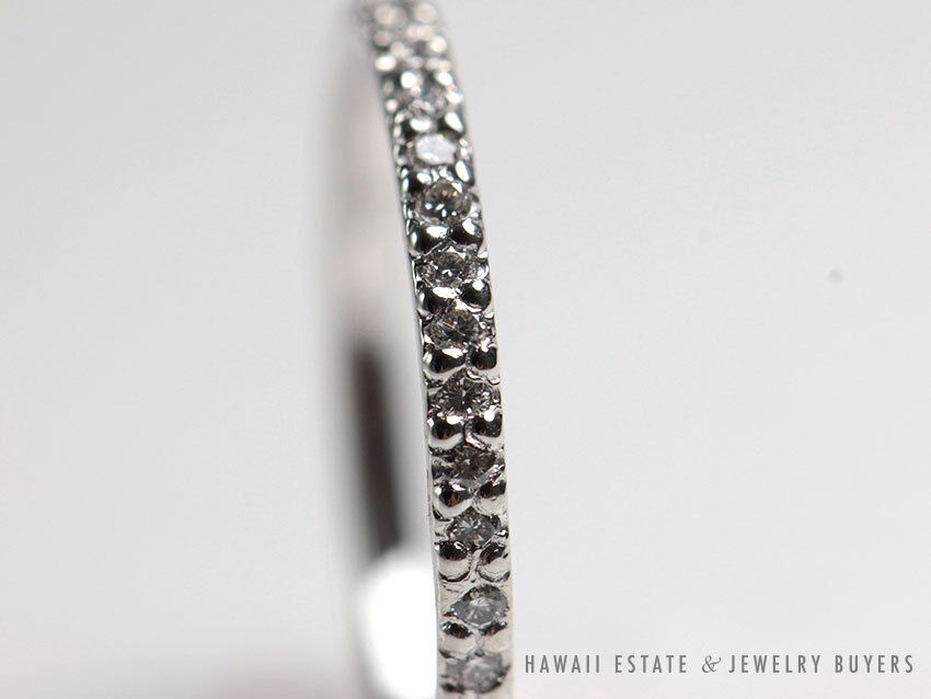 Michael B. Diamond Platinum Eternity Band Ring Size 3.75 - Image 5