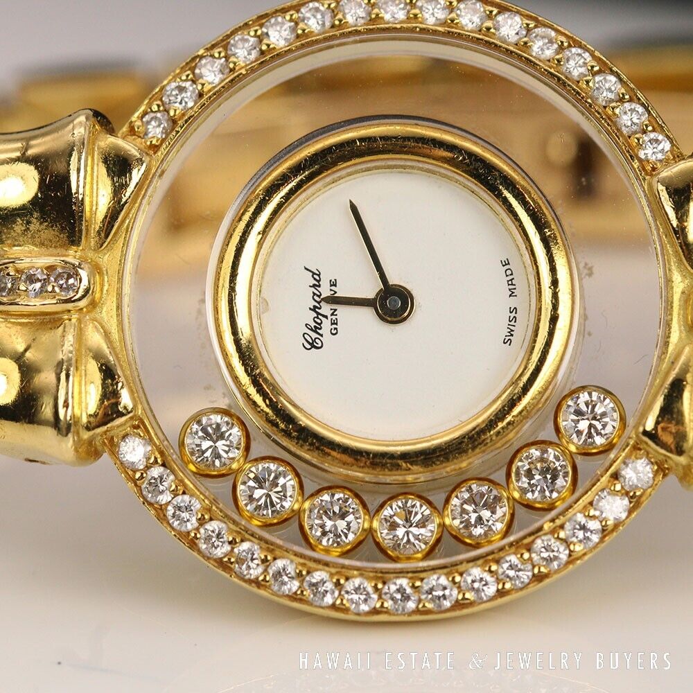 Chopard Happy Diamonds 18K Yellow Gold Ribbon Watch Ref 205336 - Image 7