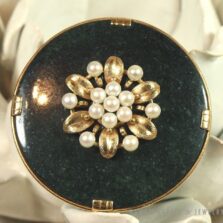Ming's Hawaii Jade & Pearl 14K Brooch