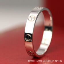 Cartier Love Ring 18K White Gold 3.5mm Band Size 57