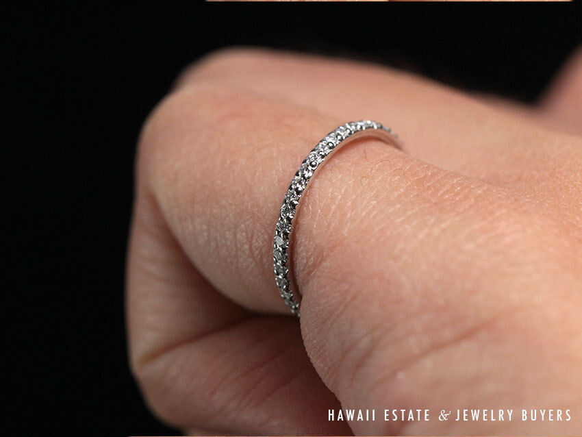 Michael B. Diamond Platinum Eternity Band Ring Size 3.75 - Image 8