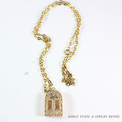 Diamond Star of David Opening Doors Moses Menorah 14K Gold Pendant Necklace - Image 8
