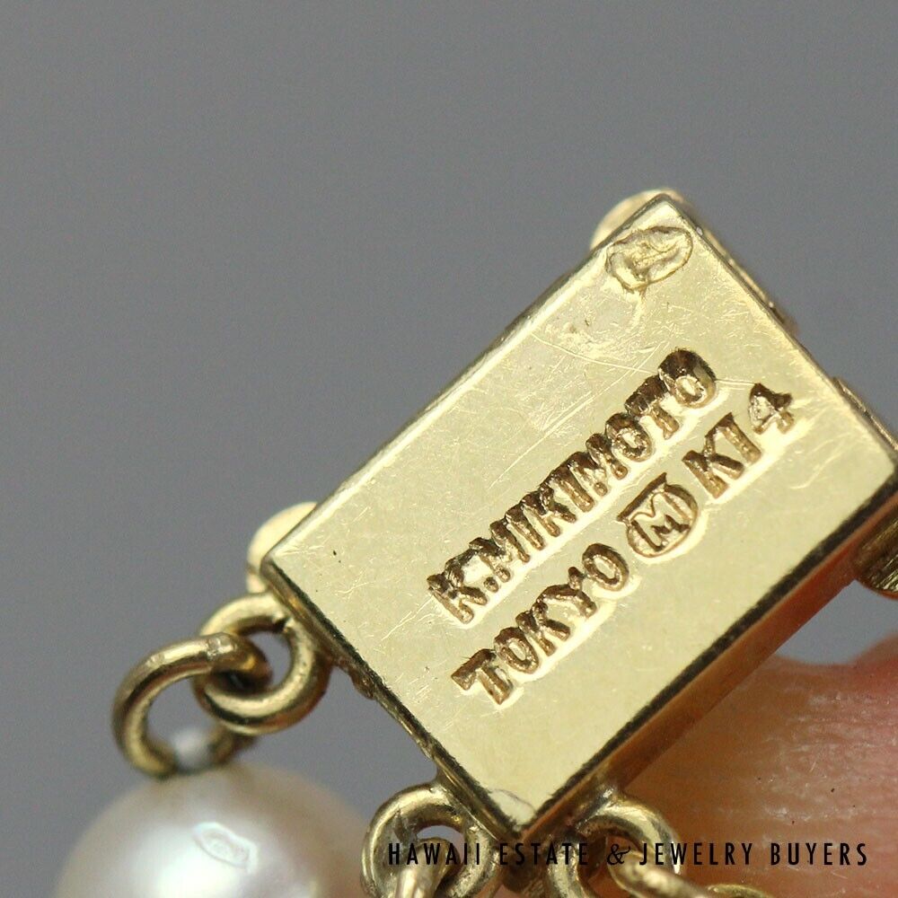 Mikimoto White Cultured Pearl Double Strand Bracelet Size 6.5 - Image 3