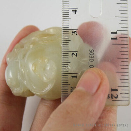 White Jade Openwork Fruit & Foliage Carving with Fitted Wood Stand - Image 7