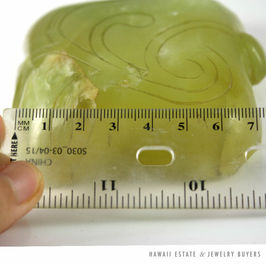 Chinese Carved Green Jade Leaf-Form Brush Washer Bowl - Image 10