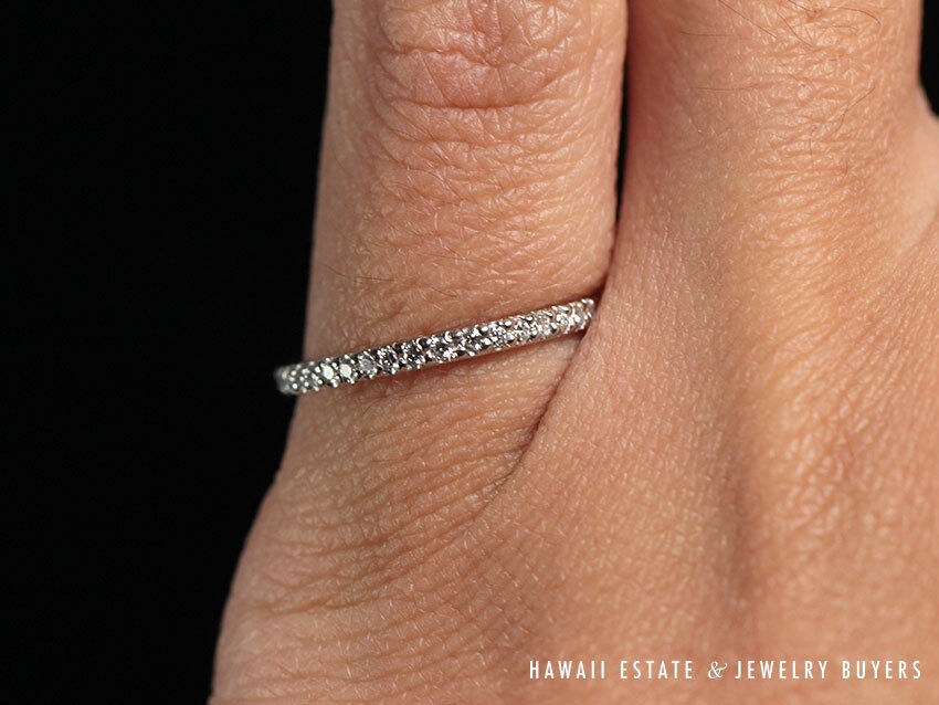 Michael B. Diamond Platinum Eternity Band Ring Size 3.75 - Image 7
