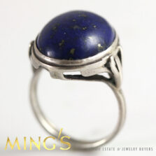 MING'S HAWAII RARE LAPIS LAZULI STERLING SILVER RING 6.5 SIGNED MINGS W/ BOX