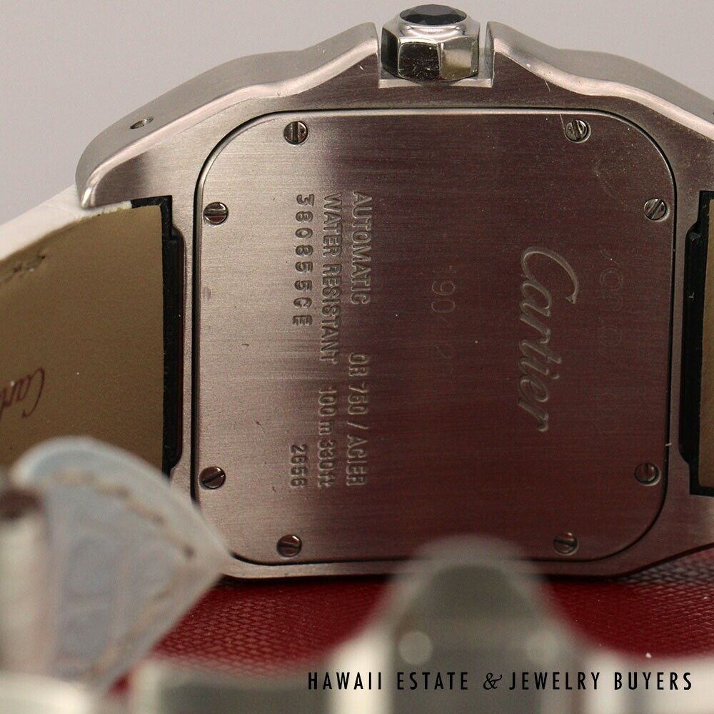 Cartier Santos XL Two Toned Automatic Leather Strap Watch w/ Box & Papers - Image 12