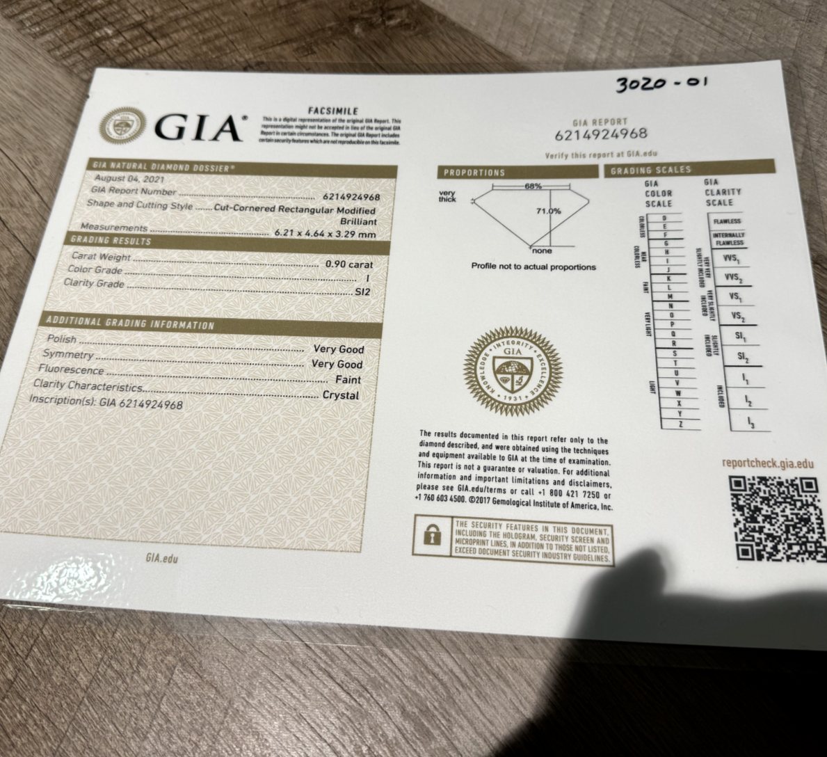 GIA 0.90CT Radiant Diamond 14K Yellow Gold Engagement Ring Size 6 - Image 11