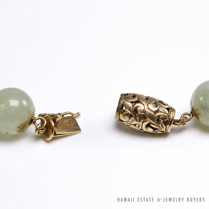Ming's Hawaii Green Jade & 14K Yellow Gold Pendant Necklace 24 Inch - Image 4