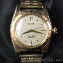Rolex Bubble Back Oyster Perpetual Brock & Co 14K Yellow Gold Watch 1940s