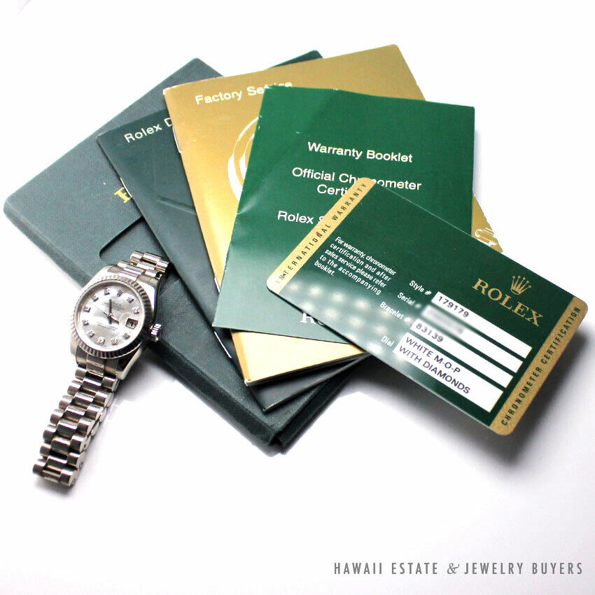 ROLEX DATEJUST REF 179179 DIAMOND MARKERS 18KW MOP AUTOMATIC JUBILEE BRACELET - Image 2