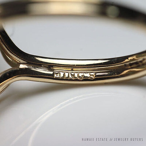 Close view of lettering inside the ring band.
