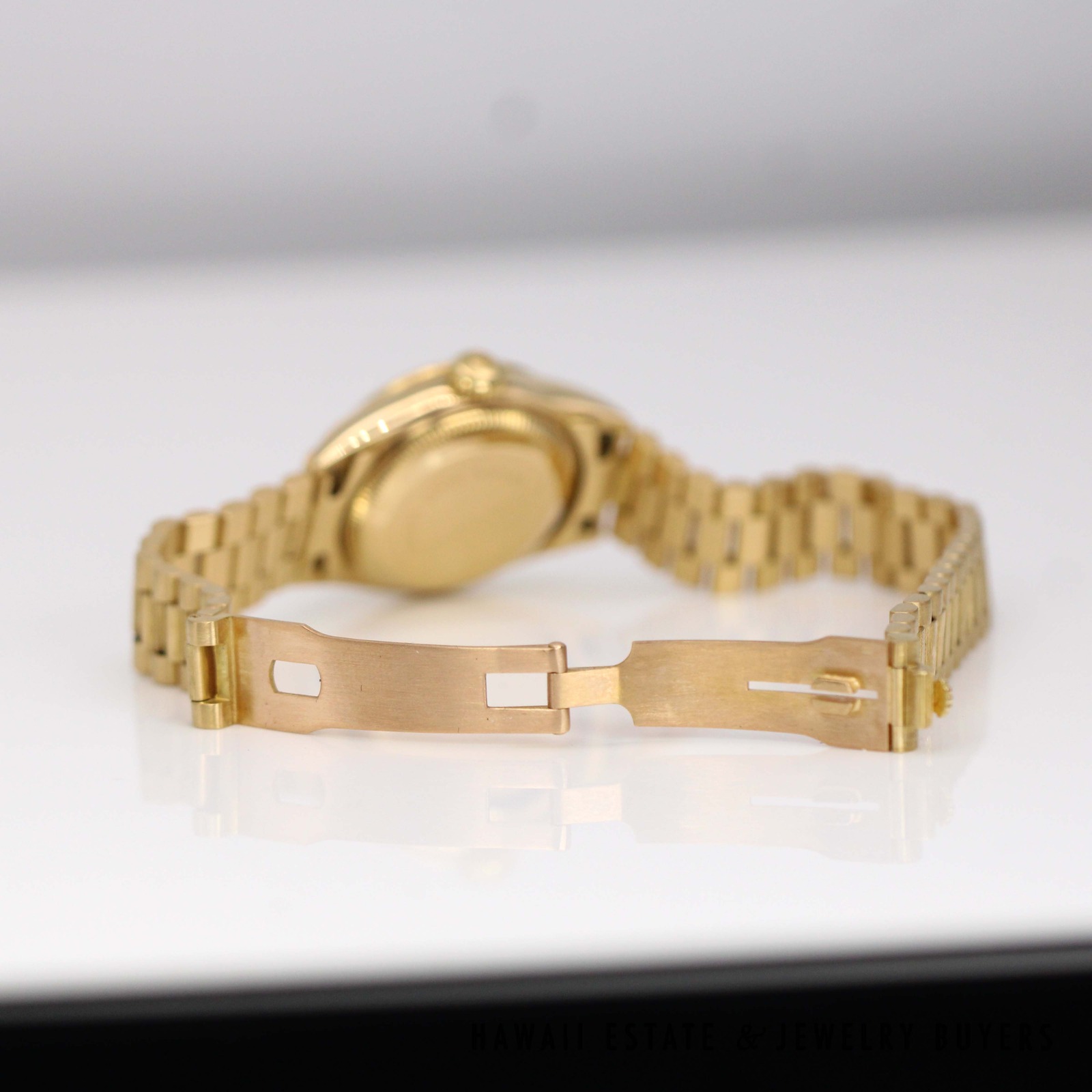 Rolex Ladies 18K Yellow Gold President Watch Bark Bracelet Ref. 69278 with Box 1984 - Image 5