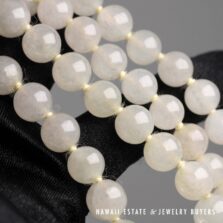 Ice Jade Graduated 8-10mm Bead 14K Yellow GoldNecklace 30"