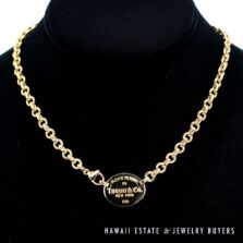 Tiffany & Co. Return to Tiffany 18K Yellow Gold Oval Necklace 16"