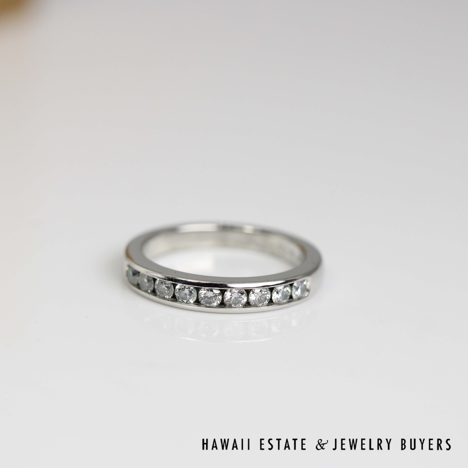 Tiffany & Co 0.35ctw Diamond Channel Set Platinum Ring Size 4.5 with Box, 4.6g - Image 5