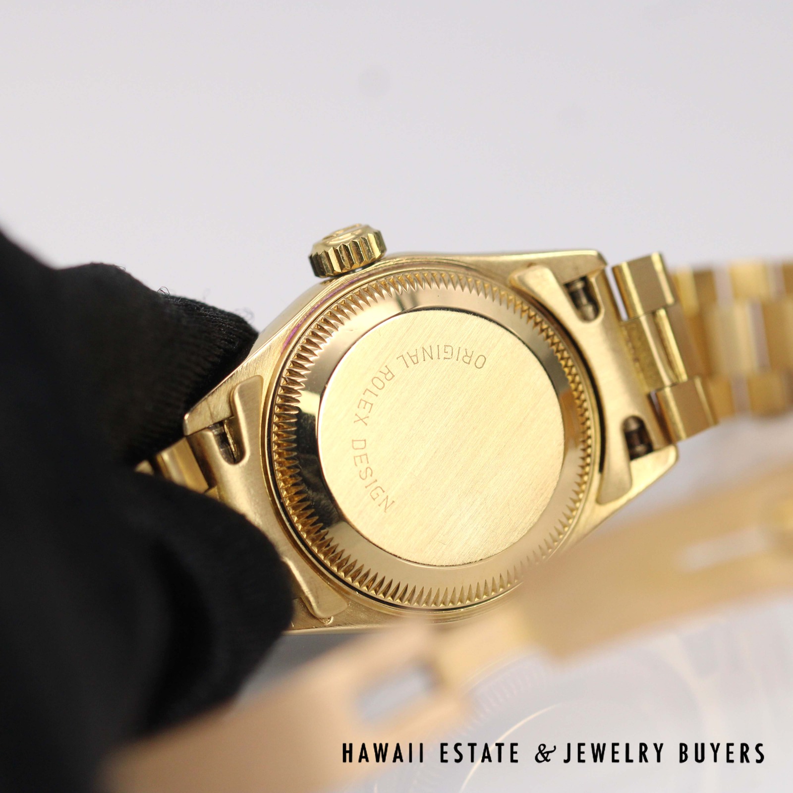 Rolex Ladies 18K Yellow Gold President Watch Bark Bracelet Ref. 69278 with Box 1984 - Image 7