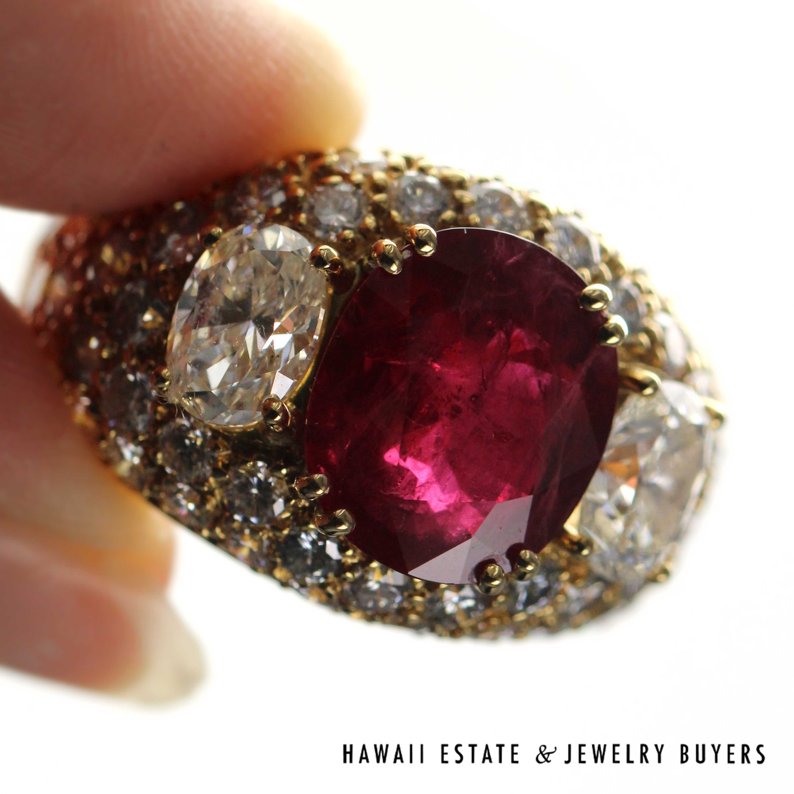 GIA 5.744ct Ruby 6ctw Diamond 18K Yellow Gold Gents Ring Sz 7.5 w/ Appraisal - Image 9