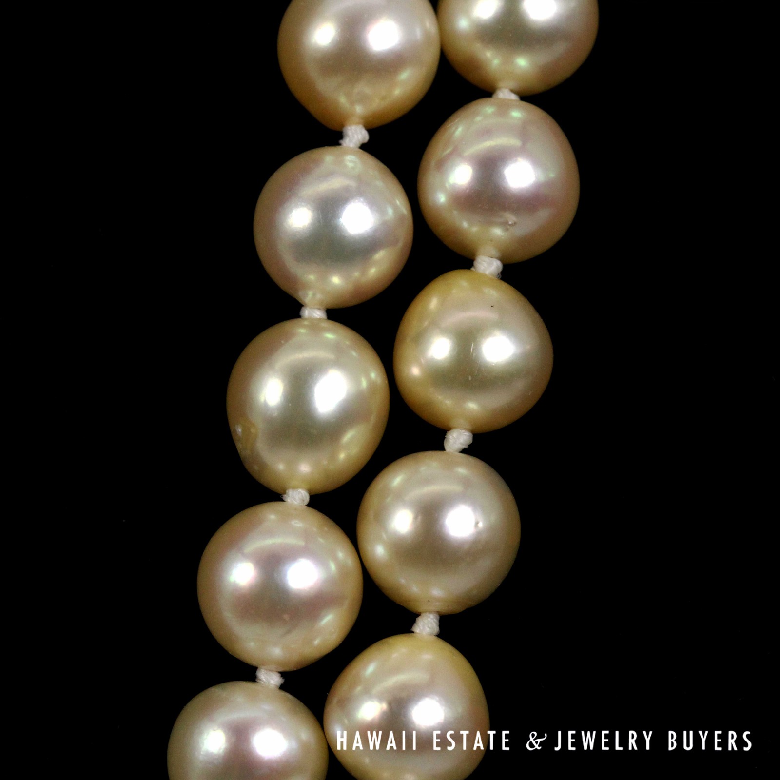8-8.5mm Round Cultured Pearl 14K Yellow Gold Clasp Necklace 53 Inch - Image 2