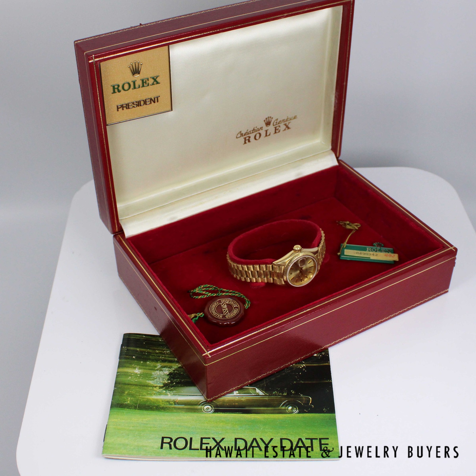 Rolex Ladies 18K Yellow Gold President Watch Bark Bracelet Ref. 69278 with Box 1984 - Image 3