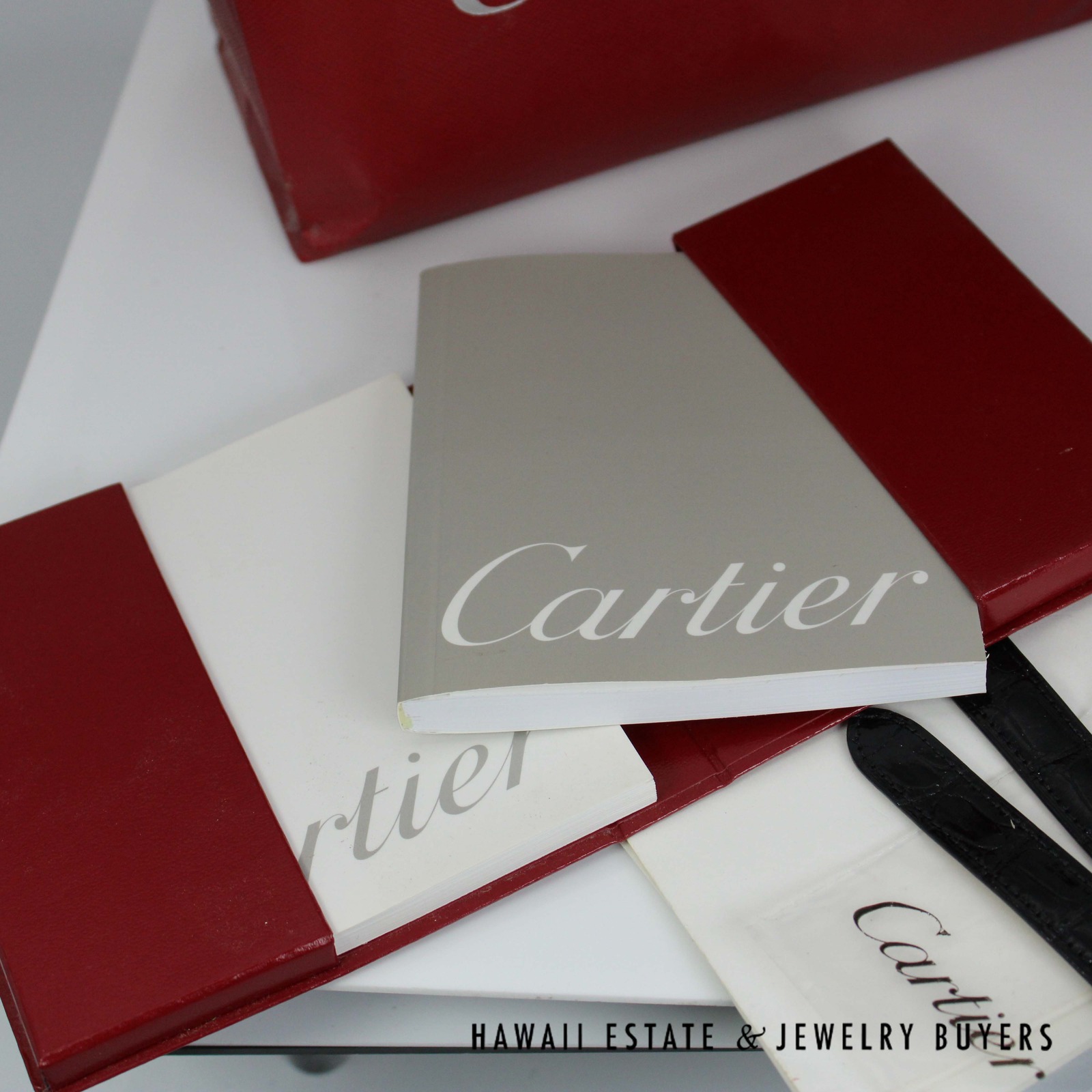 Cartier Sterling Tank Watch Stainless Deployant Buckle With Extra Band, Pouch, Box , Book and Papers - Image 5