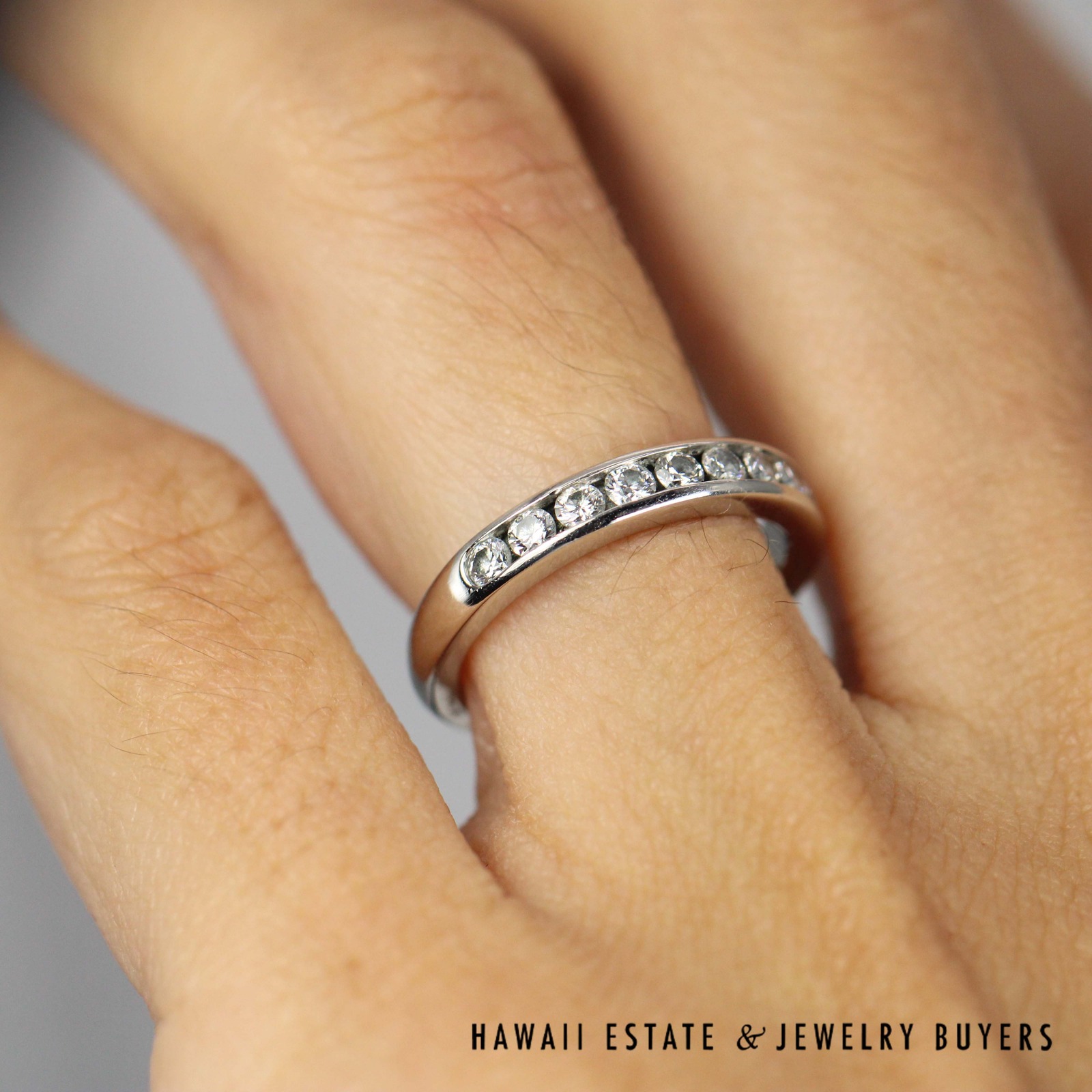 Tiffany & Co 0.35ctw Diamond Channel Set Platinum Ring Size 4.5 with Box, 4.6g - Image 8