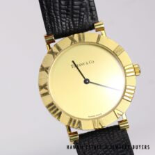 Tiffany & Co Atlas Men's 18K Yellow Gold Strap Watch