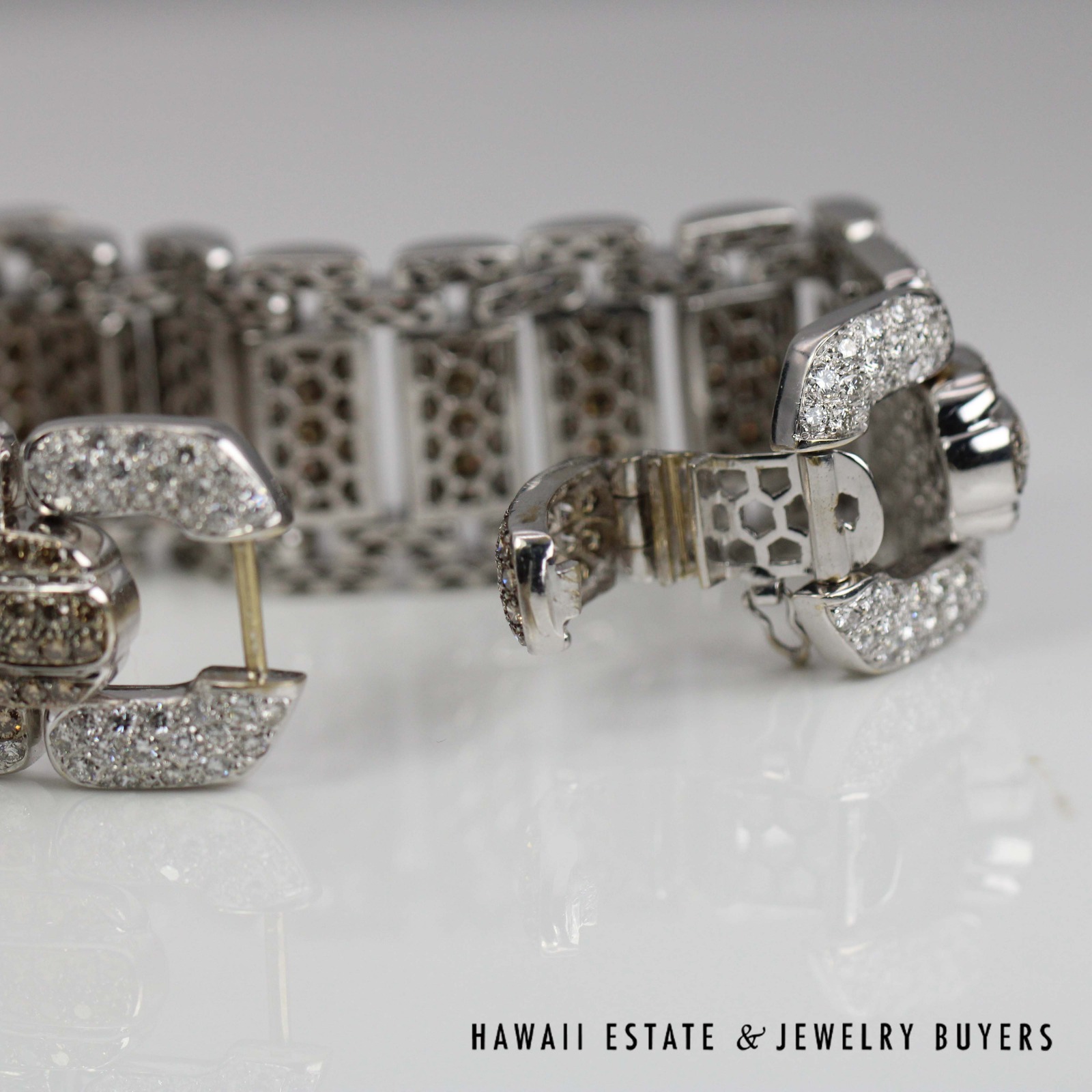15.50ctw Chocolate and White Diamond 18K Yellow Gold link Bracelet Size 6.5 - 22mm Width - Image 6