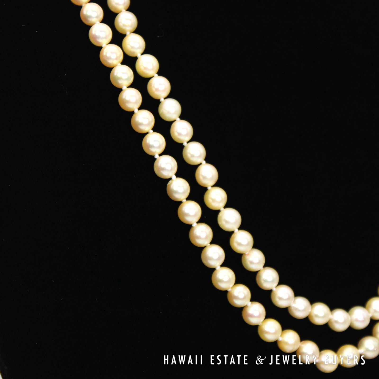 Ming's 6.5-7mm Cultured Pearl Double Strand 14k Yellow Gold Clasp Necklace 30" and 31" - Image 9