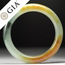 GIA Certified Natural Type A Grade A Jadeite Jade Multi Color Bangle