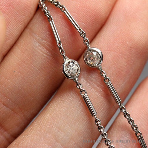 Antique Fancy Orange Topaz & 24.45ctw Diamond Estate Platinum Necklace - Image 7