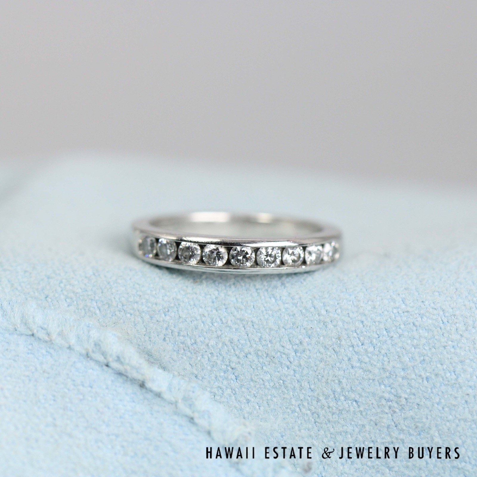 Tiffany & Co 0.35ctw Diamond Channel Set Platinum Ring Size 4.5 with Box, 4.6g - Image 2