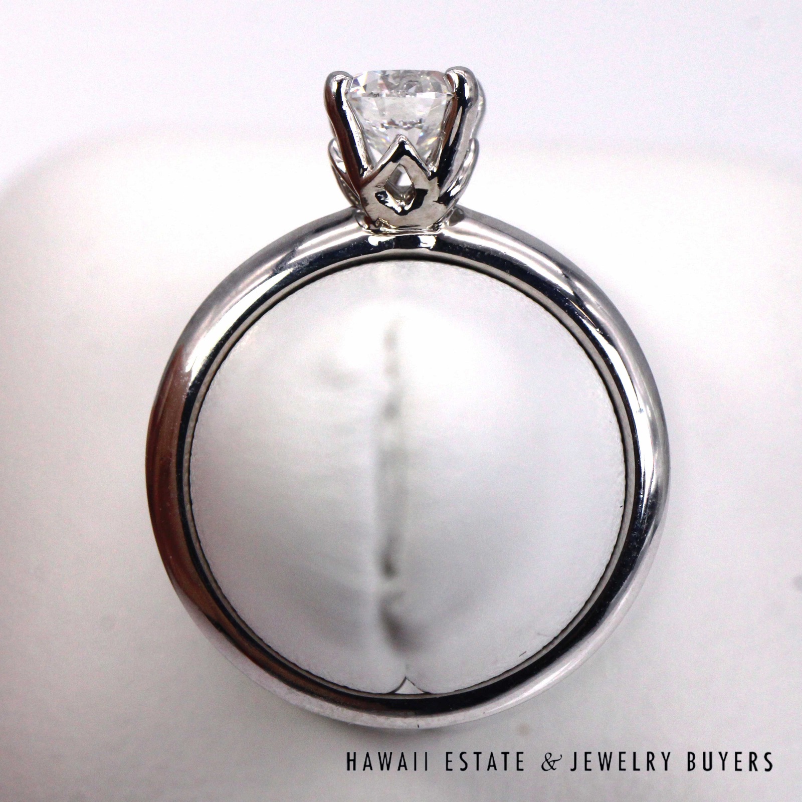 GIA 1ct Round Brilliant Diamond Ring in Hearts On Fire Platinum Setting Size 7 - Image 5