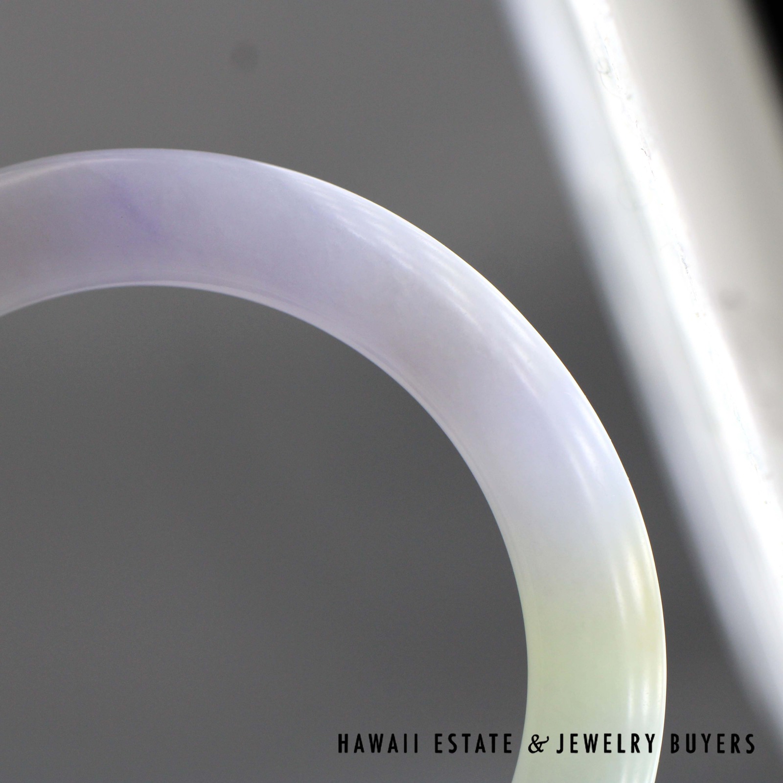 GIA Estate 63.2g Natural Green & Lavender Jade Bangle Size 7.25 - Image 4
