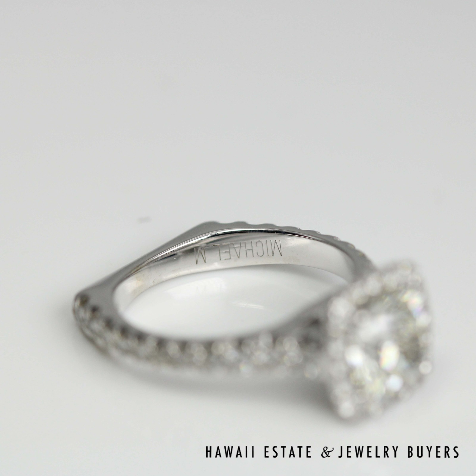 GIA 1.59ct Cushion Brilliant Diamond VVS1/J Halo 18k White Gold Engagement Ring Size 6.5, 6.5g - Image 2