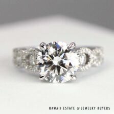 2.07ct Lab-Grown Diamond 0.65ctw Diamond 18k White Gold Engagement Ring Size 3.5
