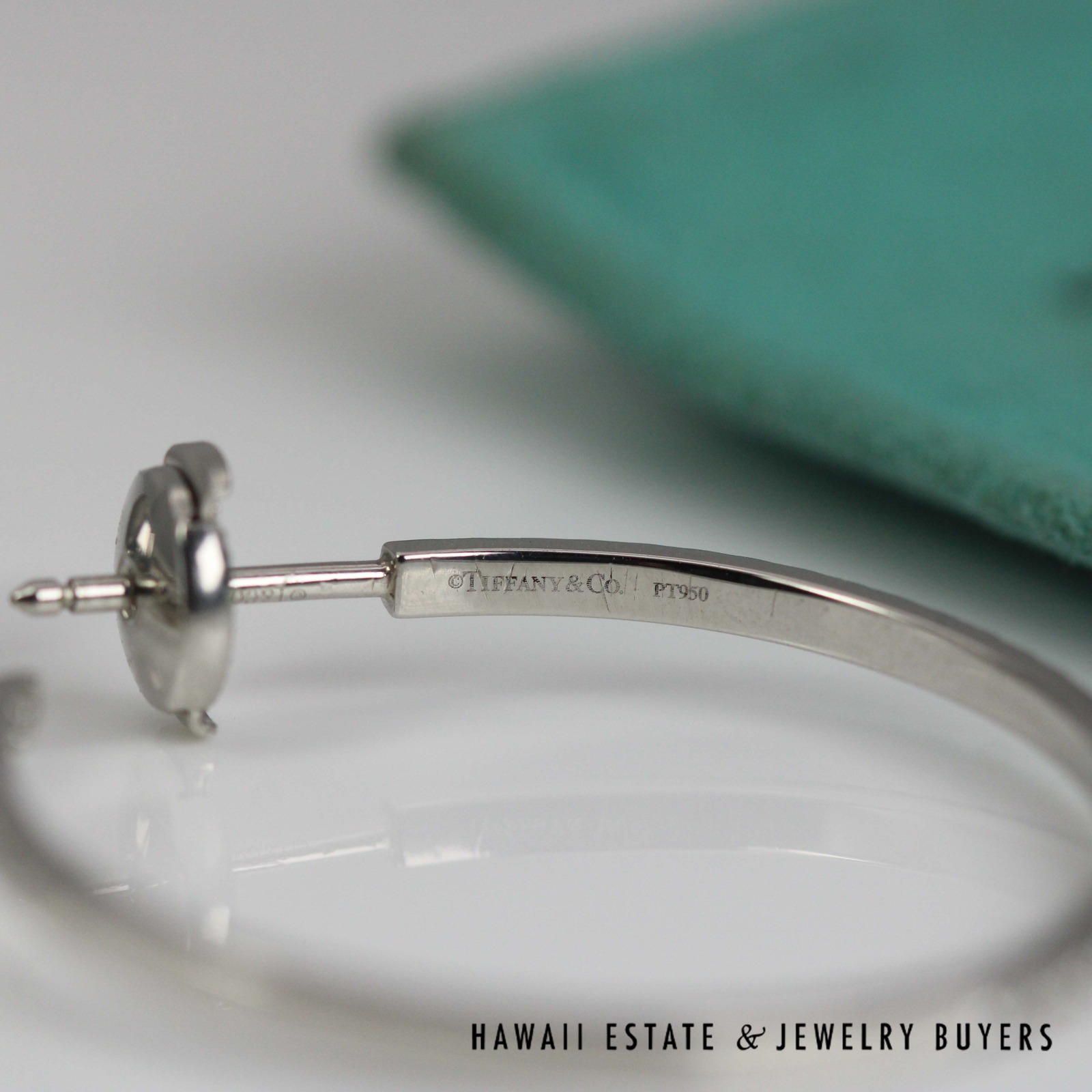 Tiffany & Co 1ctw Diamond Front and Back Platinum Metro Hoop Earrings - Image 6