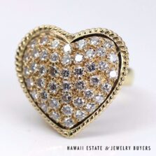 2ctw SI/GH Diamond PavŽ Heart Ring 18k Yellow Gold Size 5.5, 15.1g