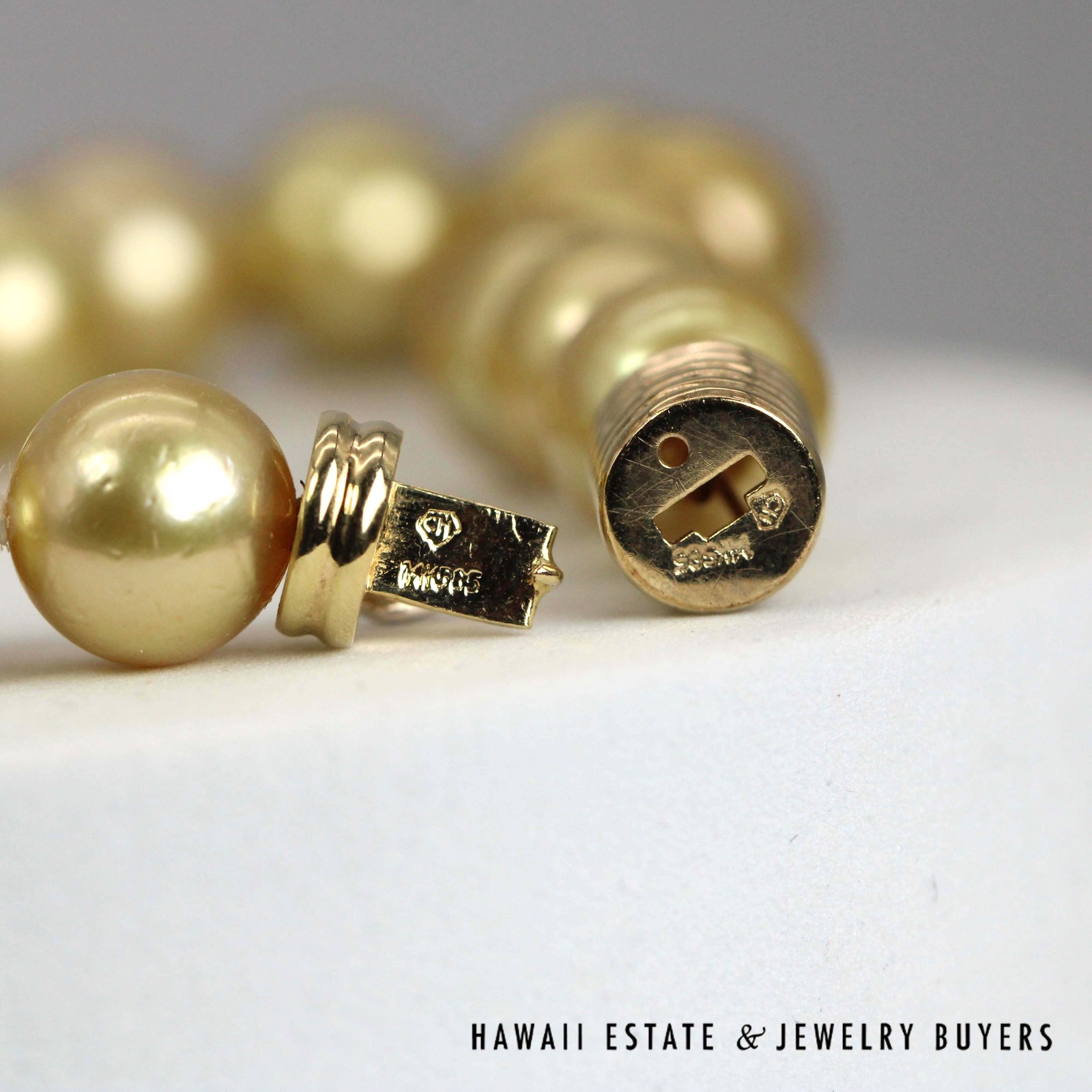 10-12mm Graduated South Sea Pearl Strand 14k Yellow Gold Necklace 17" - Image 6