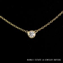Tiffany & Co 0.15ct VS/GH Diamond Peretti Diamonds by the Yard 18k Yellow Gold Necklace with 16" Rolo Chain, 2g