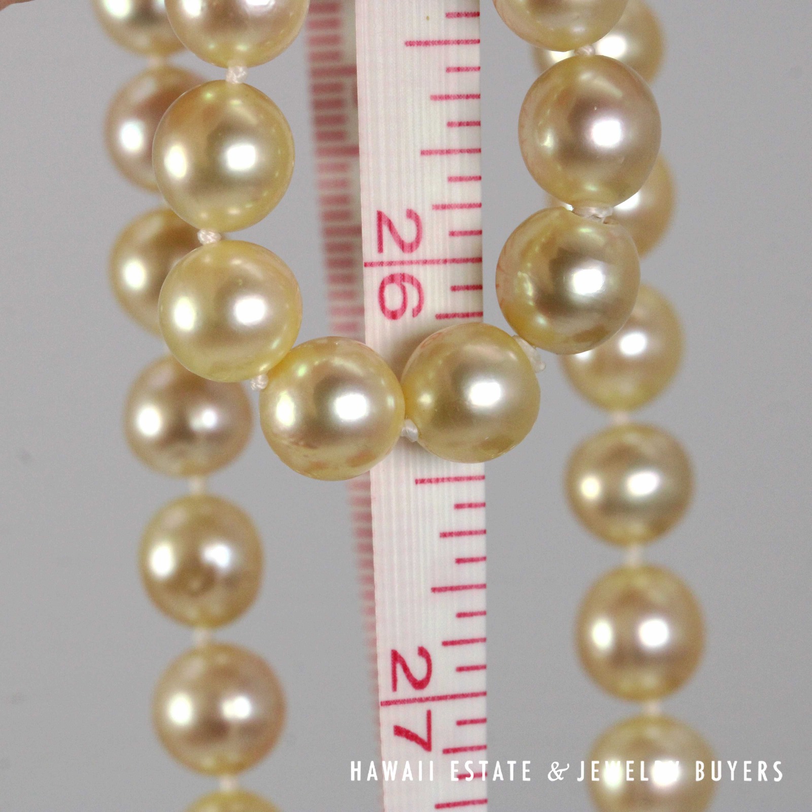 8-8.5mm Round Cultured Pearl 14K Yellow Gold Clasp Necklace 53 Inch - Image 6