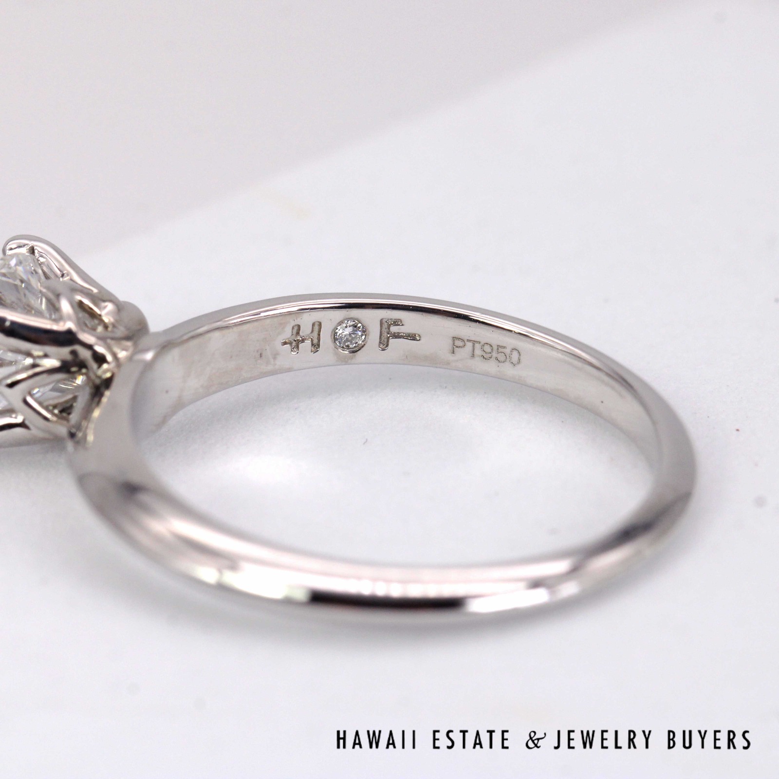GIA 1ct Round Brilliant Diamond Ring in Hearts On Fire Platinum Setting Size 7 - Image 8