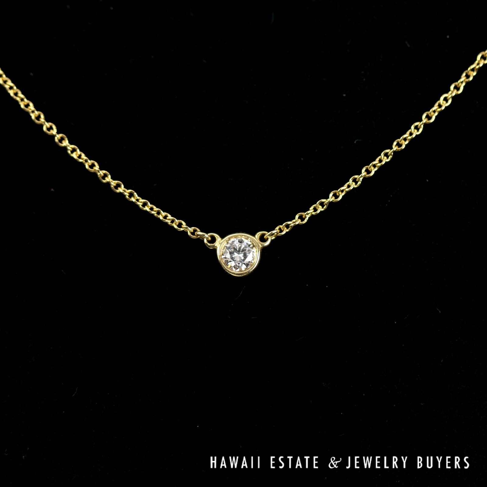 Tiffany & Co 0.15ct VS/GH Diamond Peretti Diamonds by the Yard 18k Yellow Gold Necklace with 16" Rolo Chain, 2g - Image 6