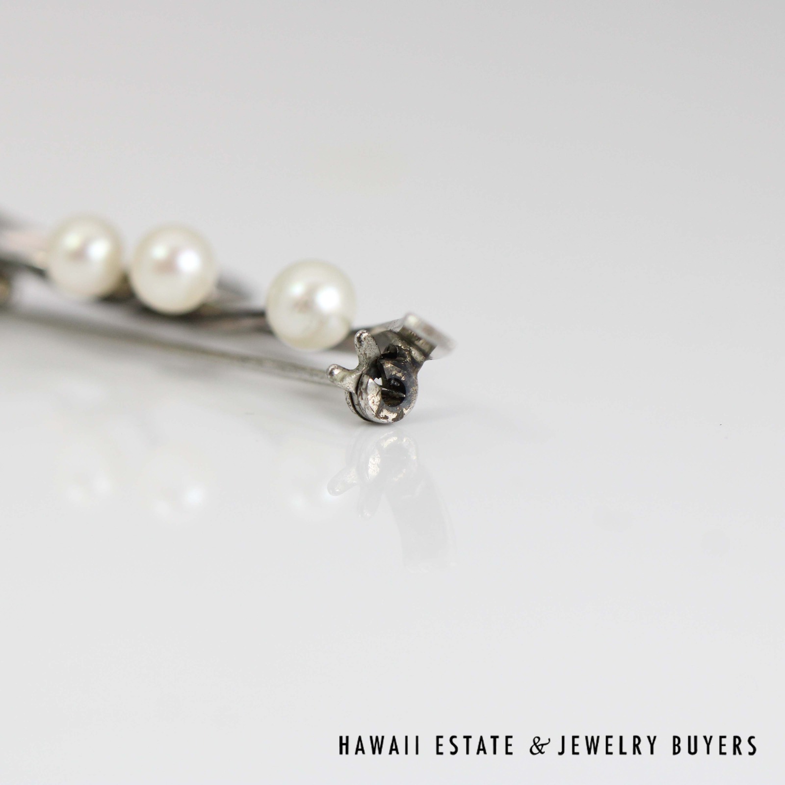 Mikimoto Cultured Pearl Sterling Silver Spray Brooch - Image 8