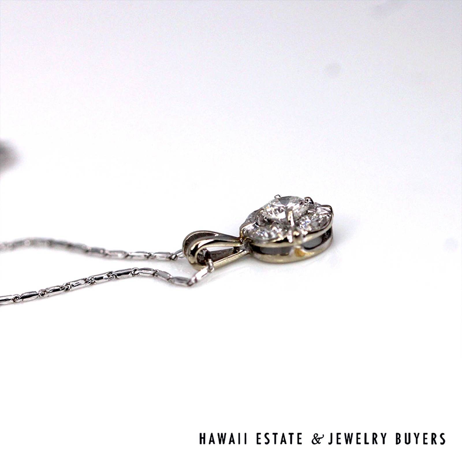 0.71ctw VS/GH 14K White Gold Diamond Pendant on 16Ó Mock Baht Chain, 3.1g - Image 6